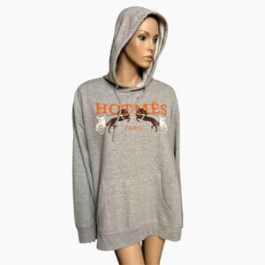Hotmess Paris Drix Grey Hoodie One Size Oversize Cotton Blend Long Sleeves